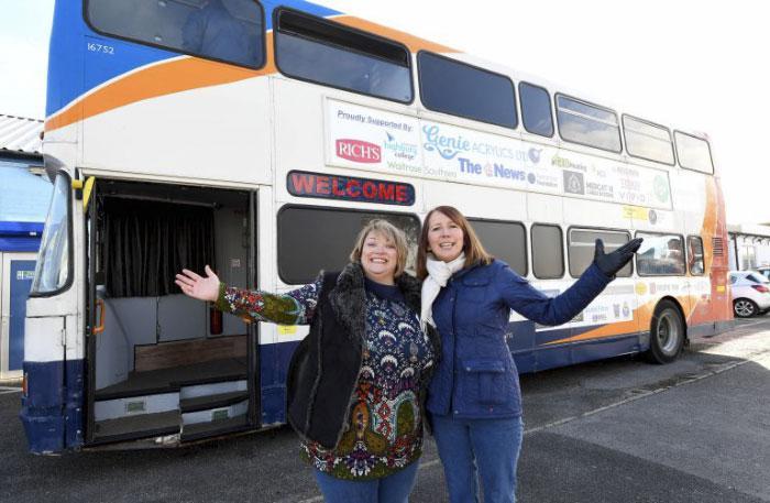 These two women transformed a double-decker bus into a homeless shelter