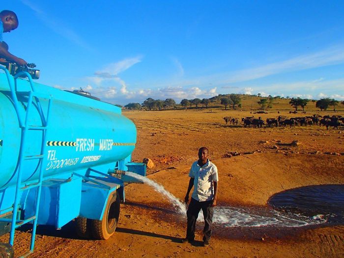 Meet the man who drives for hours every day to save wild animals from drought