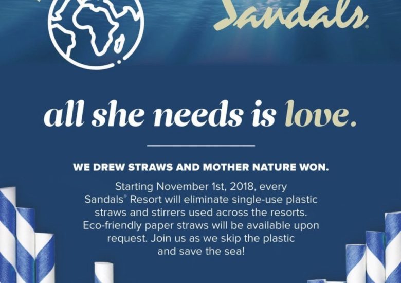 Sandals Resorts ditches single use straws across all its properties in the Caribbean