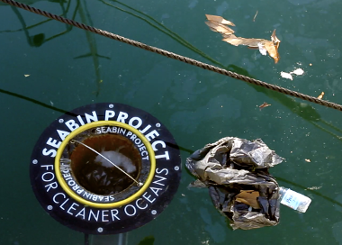 These floating bins will tackle ocean pollution by sucking up tons of trash