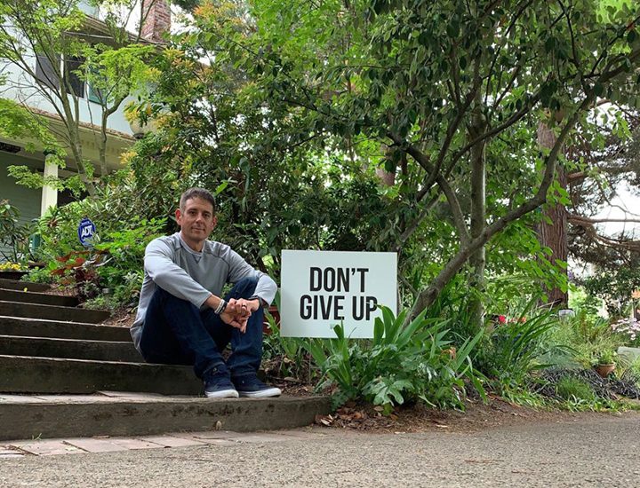 This dad has been putting up signs with words of encouragement around town to lower suicide rates