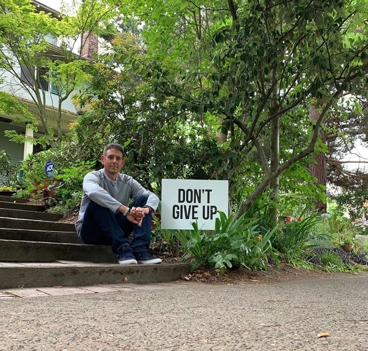 This dad has been putting up signs with words of encouragement around town to lower suicide rates