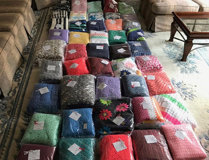 This kind woman crocheted 45 blankets to donate to sick children