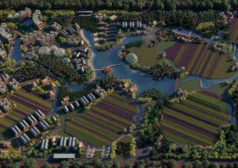 This designer is working to build world’s first modern village that generates its own electricity and food in 100% sustainable loop